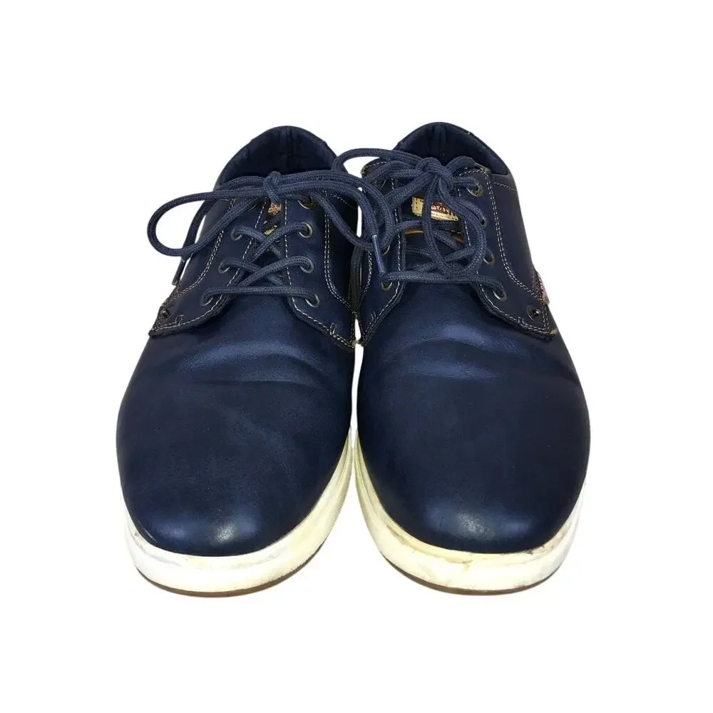 Levi’s Oxford Sneakers Men’s 10 Blue Brown Lace Up Casual Preppy Faux Leather